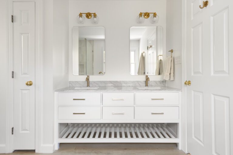 Cary Bathroom Remodeling Vanity with Shelving