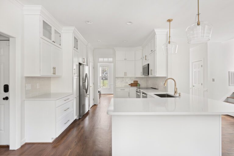Cary Kitchen Remodeling Hardwood Floors White Cabinets