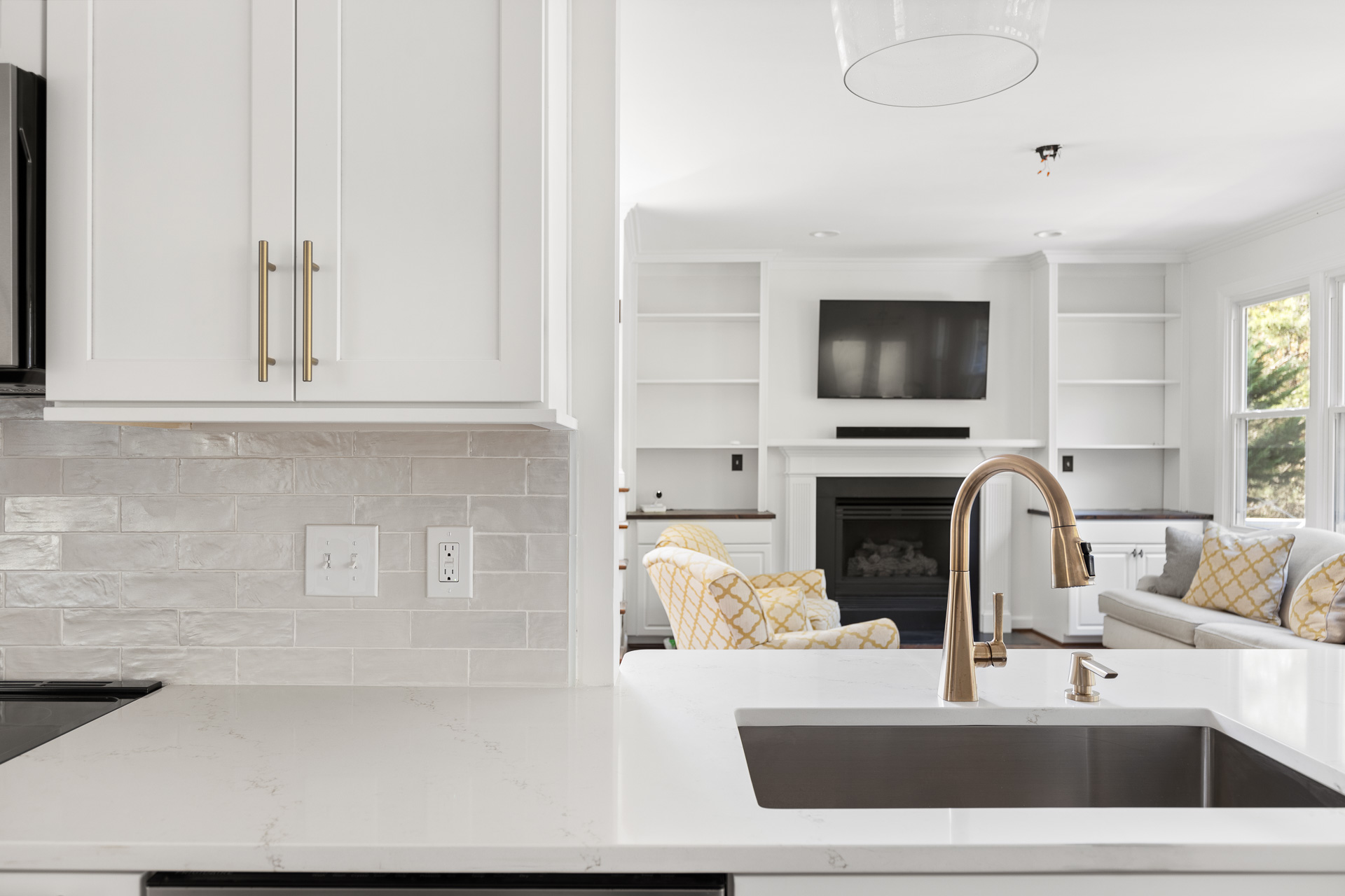 Design Build Kitchen Remodel with Gold Faucet