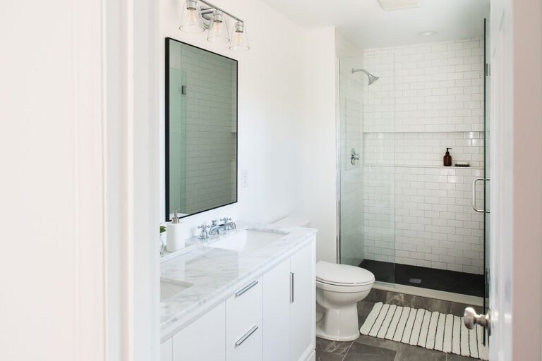 Raleigh Bathroom Remodeling Alcove Shower Door Hinged