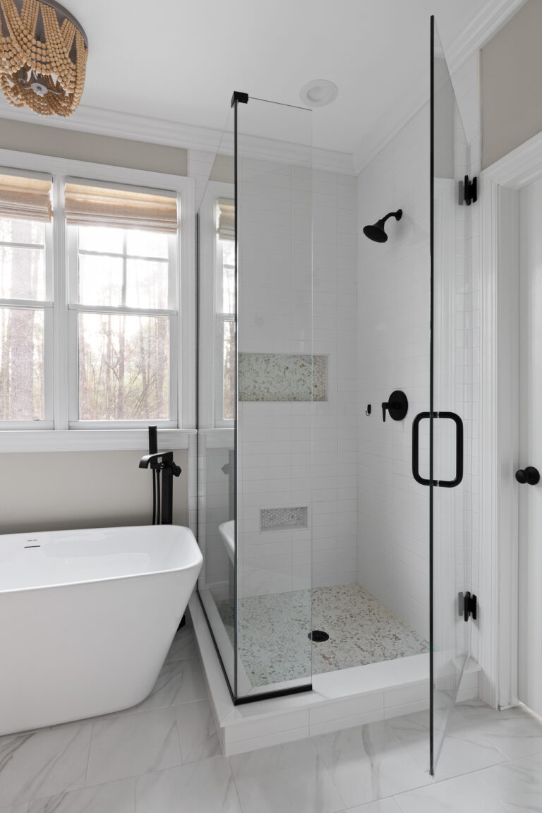 Raleigh Bathroom Remodel Glass Shower Door Frameless
