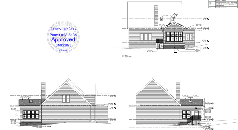 Cary Sunroom Addition Blueprint Elevation