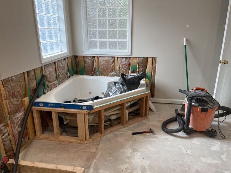 Morrisville Bathroom Remodel Tub Construction